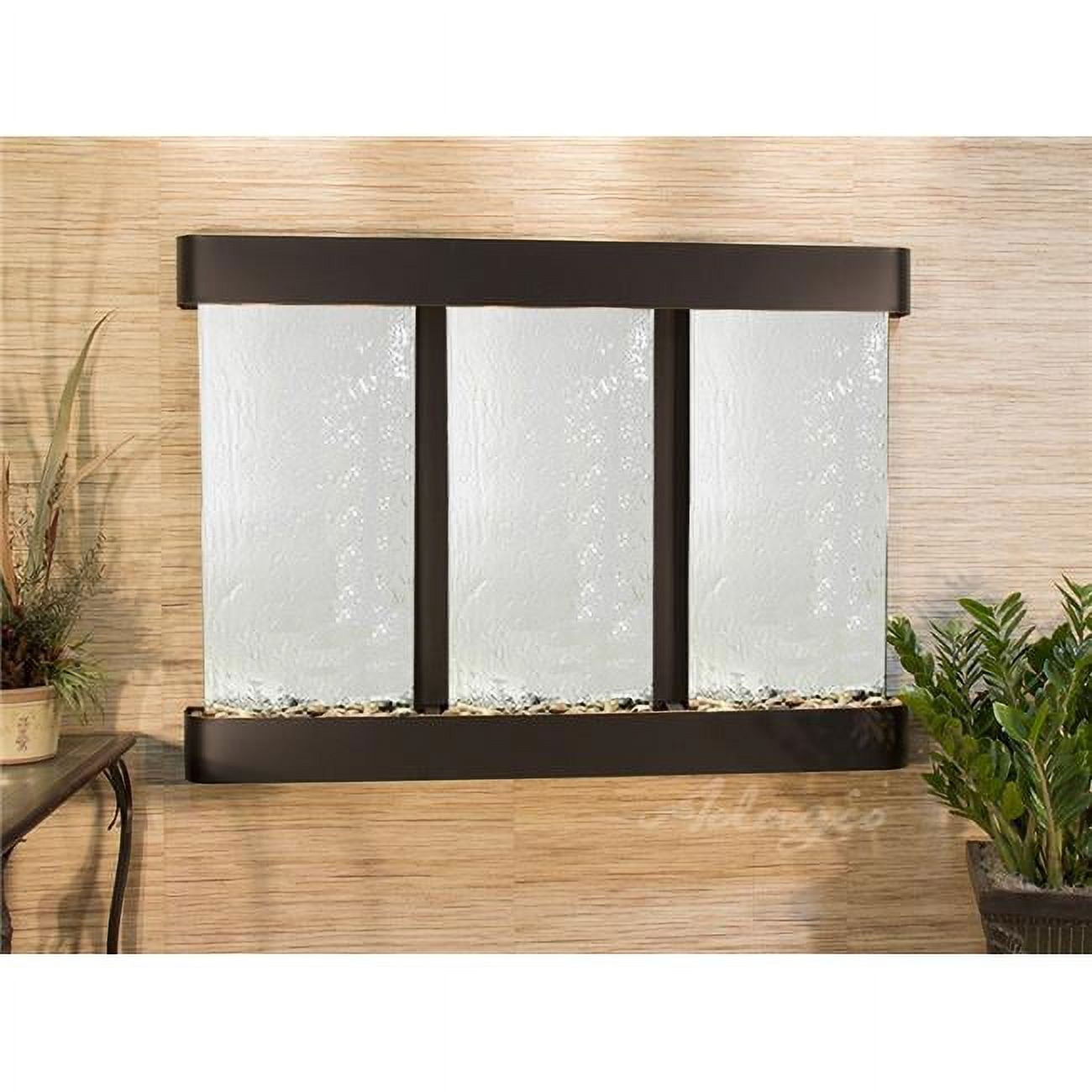 Olympus Falls Round Wall Fountain - Blackened Copper-Silver Mirror