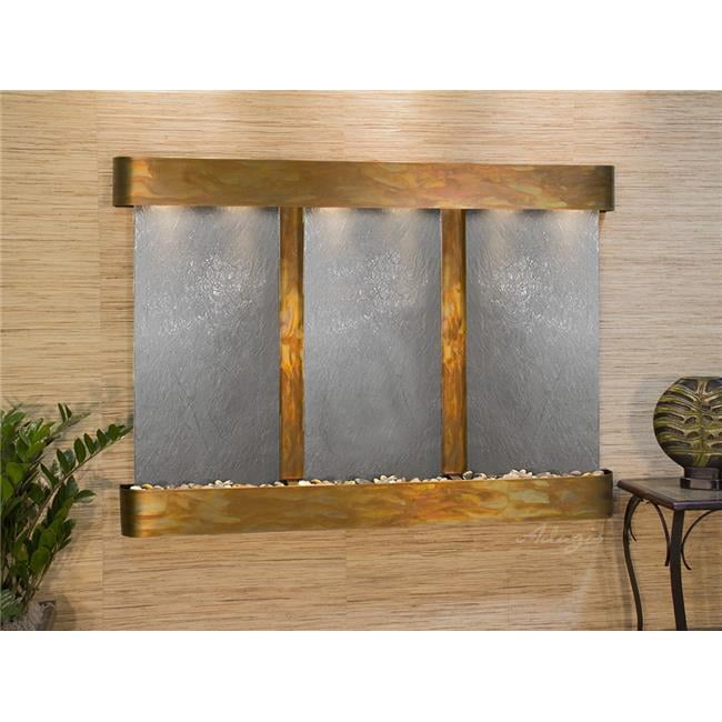 Olympus Falls Round Wall Fountain - Rustic Copper-Black Featherstone