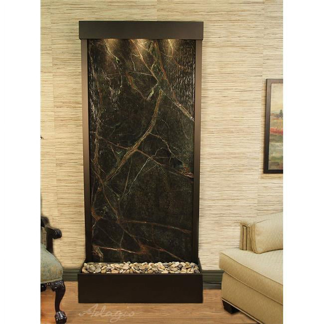 Tranquil River Flush Mount Free Standing Fountain - Antique Bronze-Green-Marble