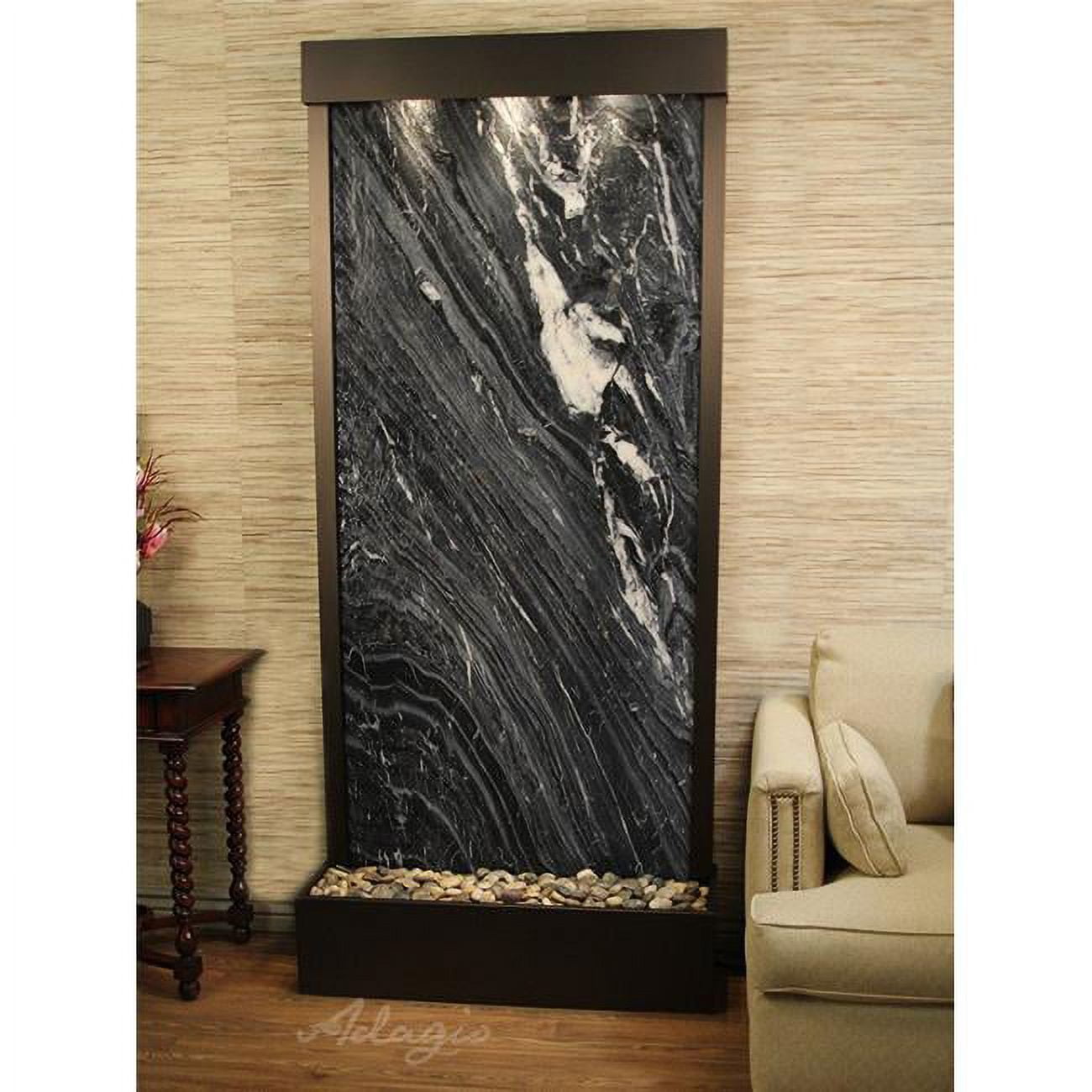 Tranquil River Flush Mount Free Standing Fountain - Antique Bronze-Black-Marble