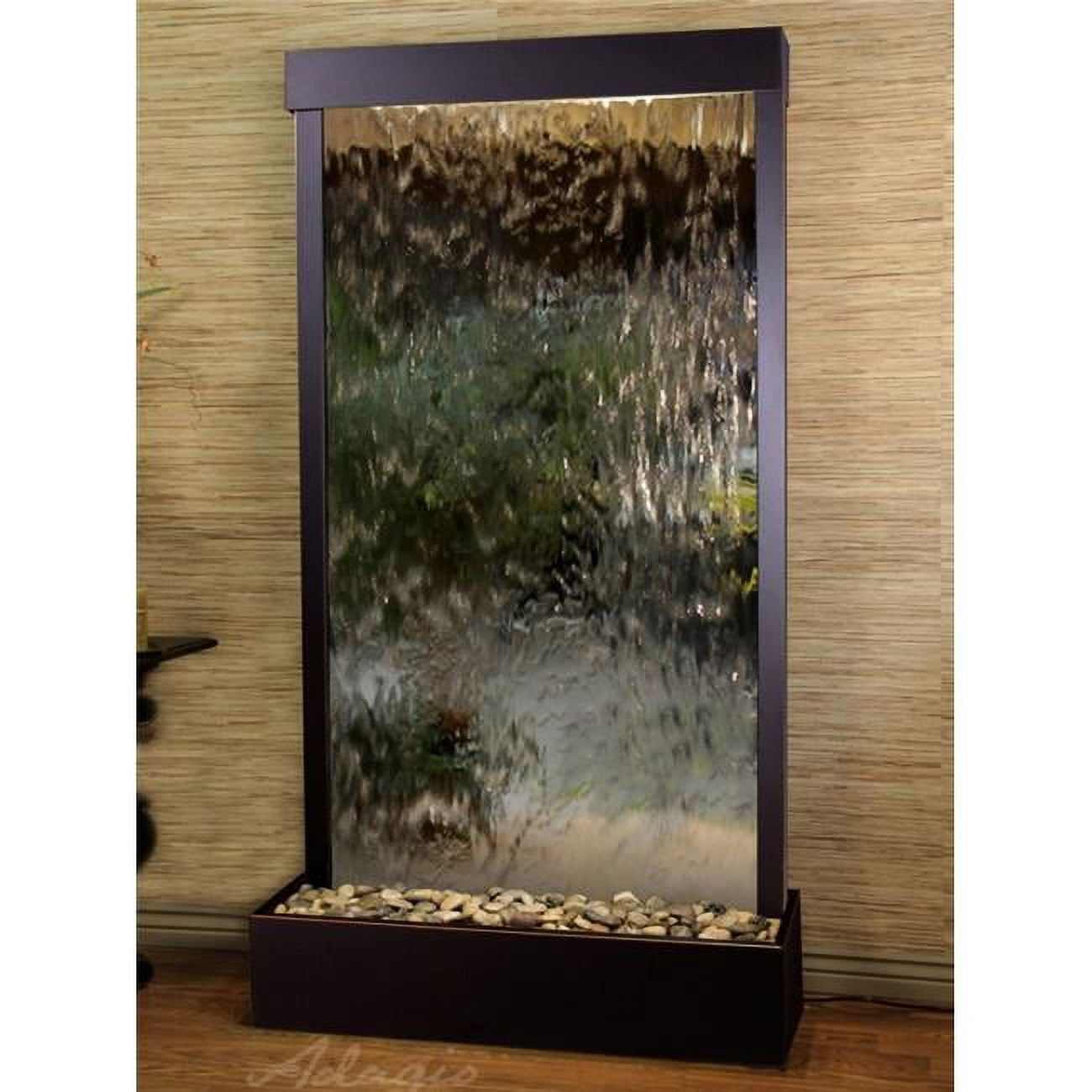 Tranquil River Flush Mount Free Standing Fountain - Blackened Copper-Silver-Mirror