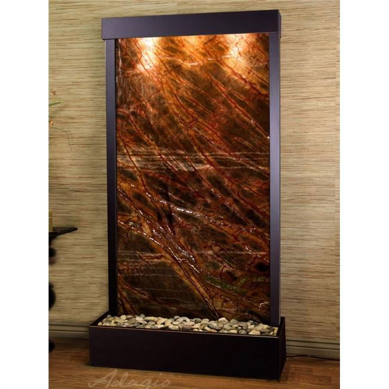 Tranquil River Flush Mount Free Standing Fountain - Blackened Copper-Brown-Marble