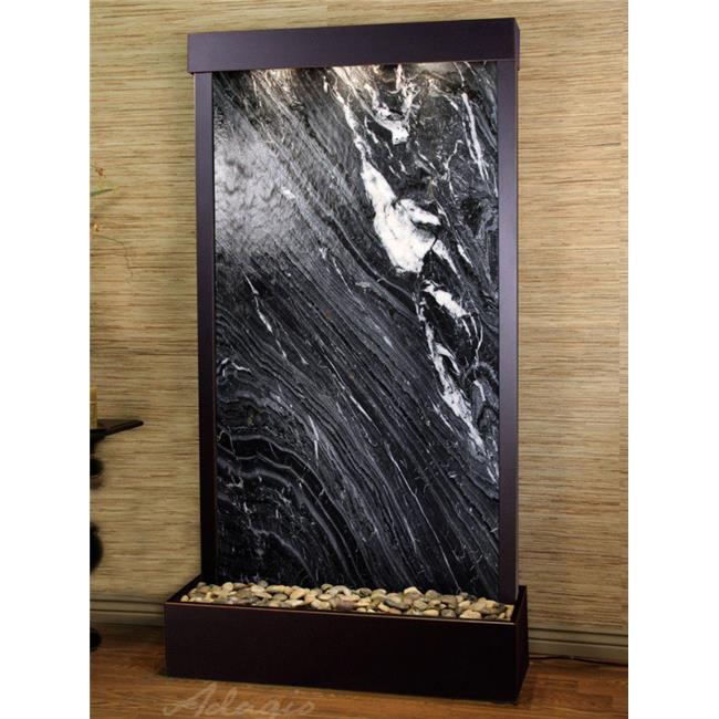 Tranquil River Flush Mount Free Standing Fountain - Blackened Copper-Black-Marble