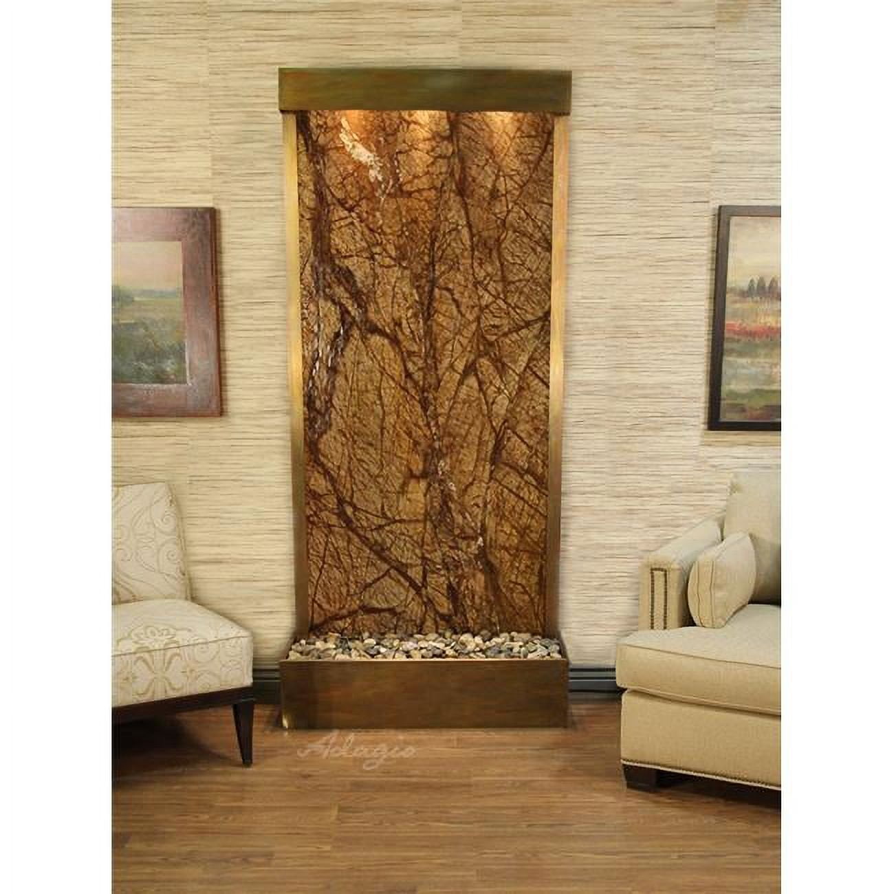 Tranquil River Flush Mount Free Standing Fountain - Rustic Copper-Brown-Marble