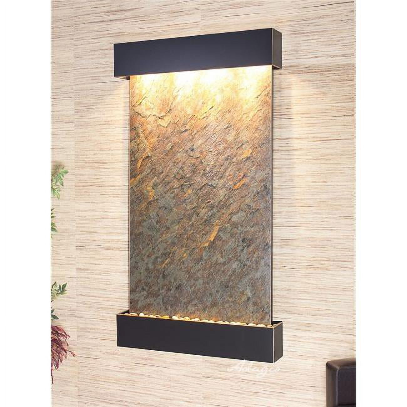 Summit Falls Square Wall Fountain - Blackened Copper-Green-Featherstone