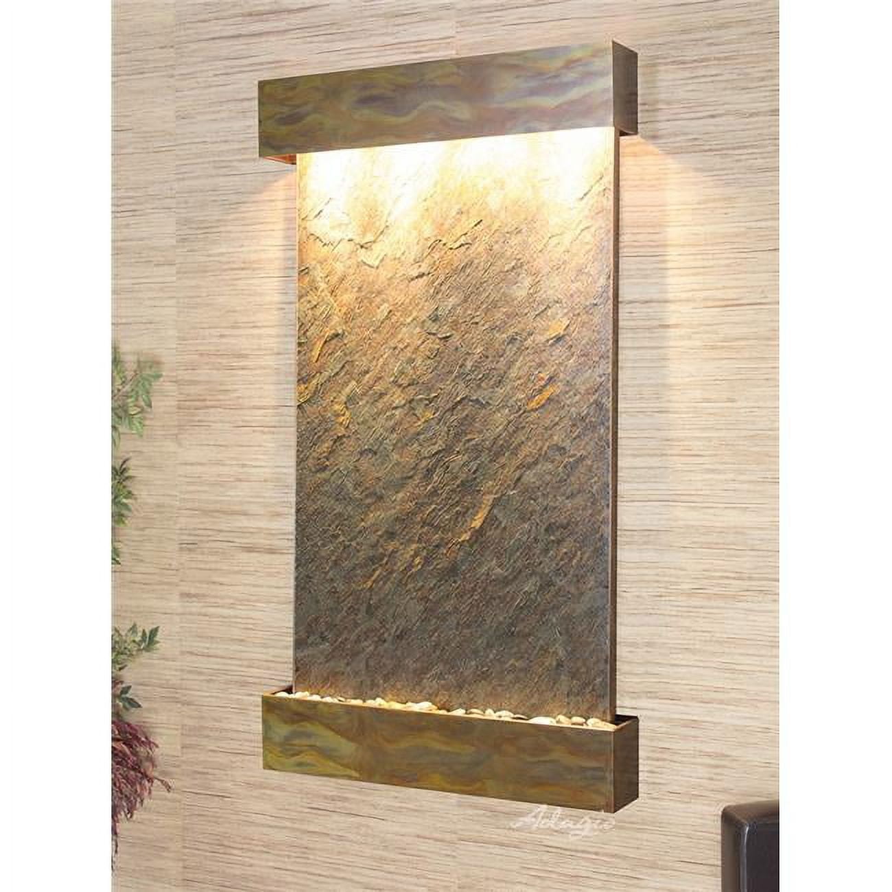 Summit Falls Square Wall Fountain - Rustic Copper-Green-Featherstone