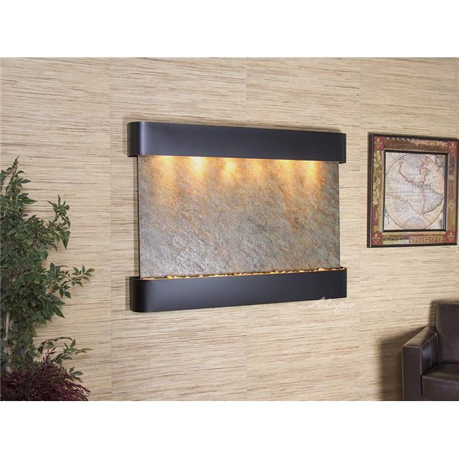 Teton Falls Round Wall Fountain - Blackened Copper-Green-Featherstone