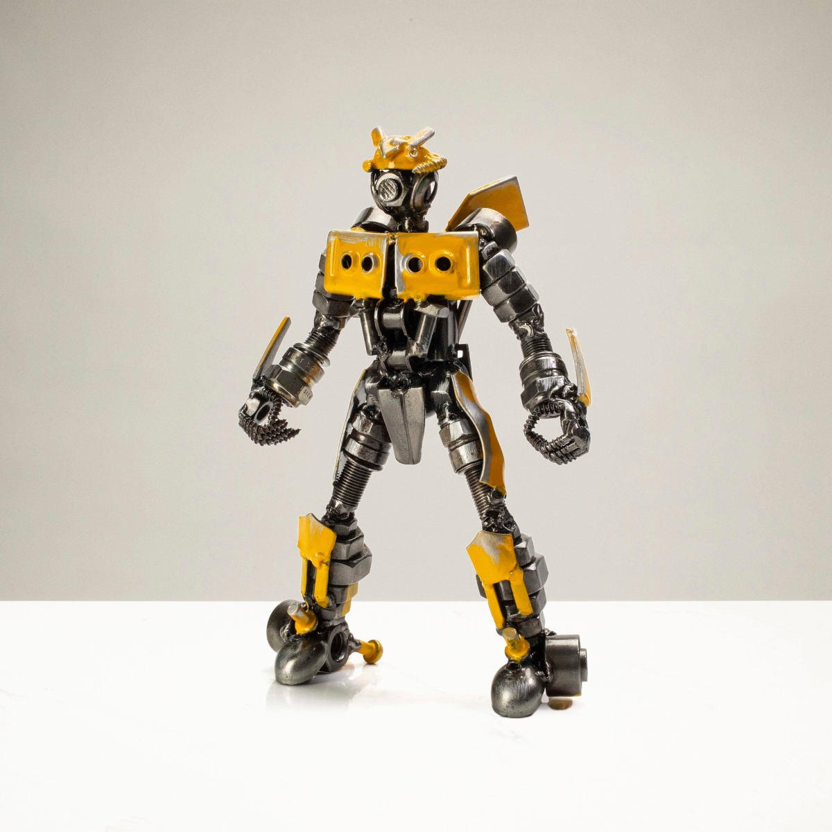 7 in. Bumblebee Inspired Recycled Metal Sculpture