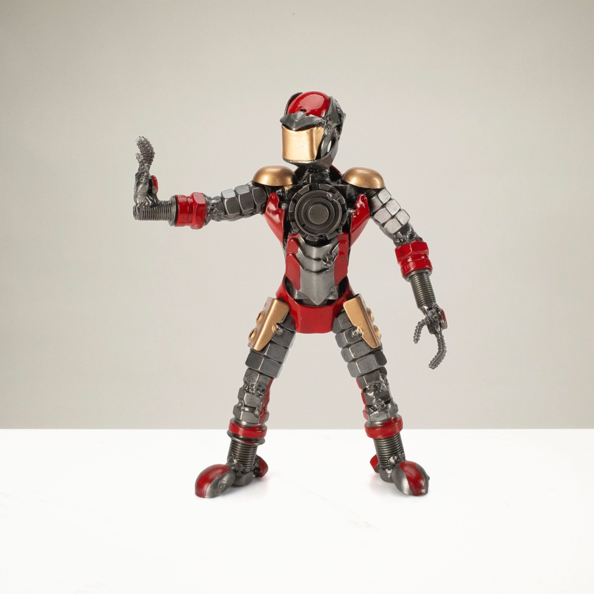 7.5 in. Iron Man Inspired Recycled Metal Sculpture