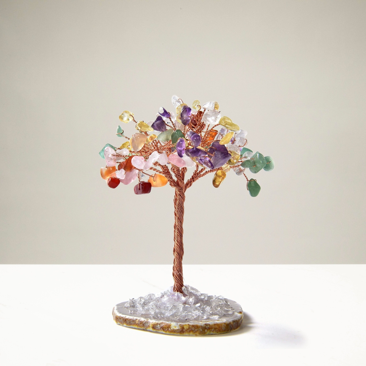3.5 in. Natural Gemstone Tree of Life with Agate Base