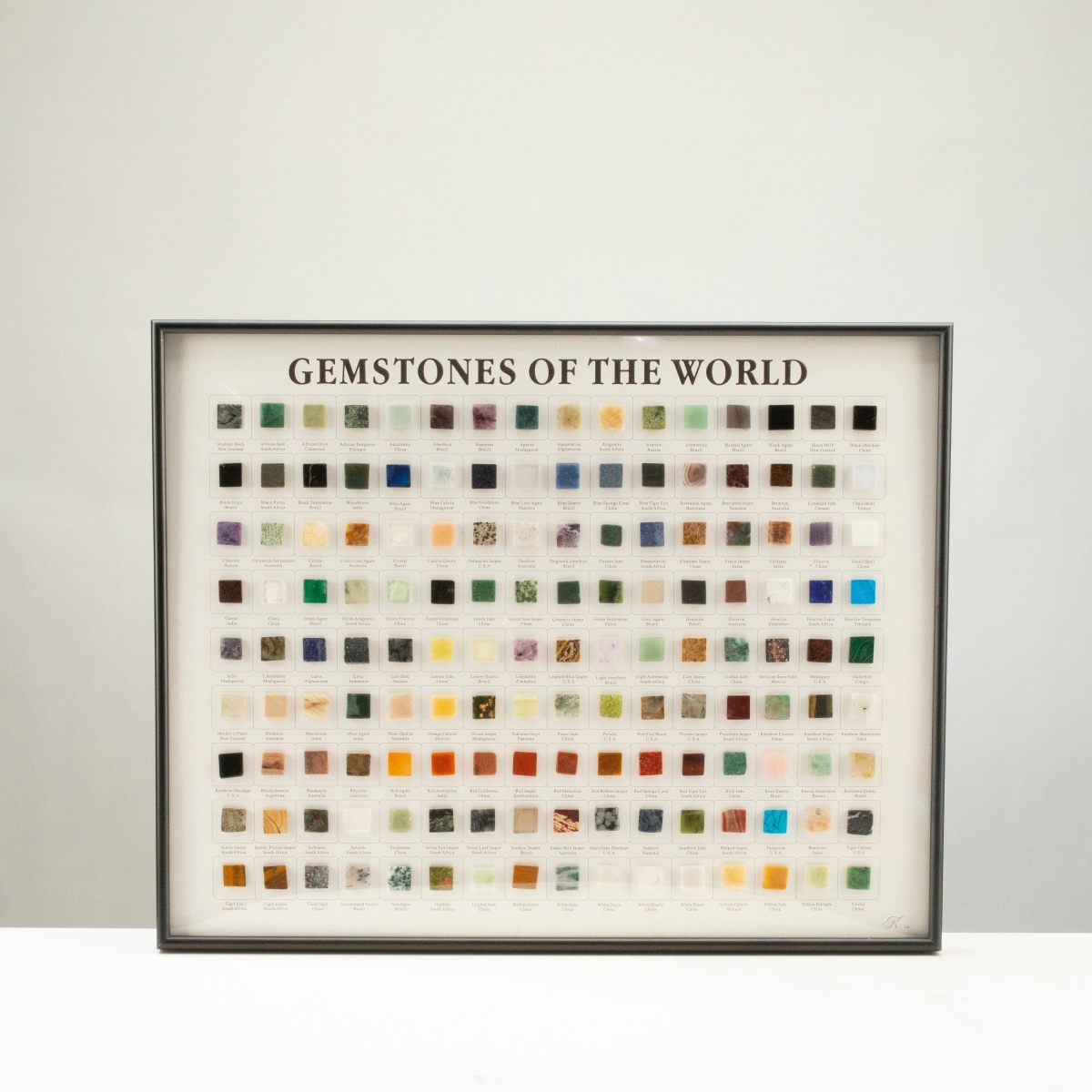21 in. Gemstone Chart Frame with Country References