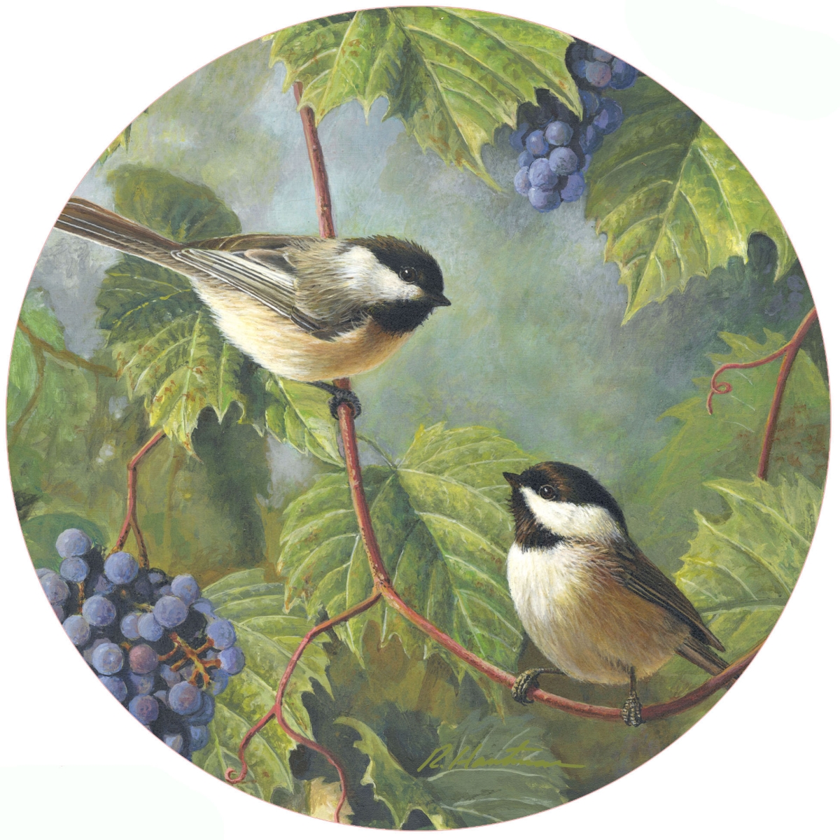 Picture of Andreas  JO-HB2333 Chickadee & Grapes Jar Opener (HB)