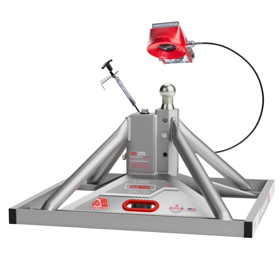 Picture of Andersen Hitches 3220TBX 14 in. Ultimate Connection Gooseneck Mount Toolbox Version 5th Wheel Hitch - Aluminum