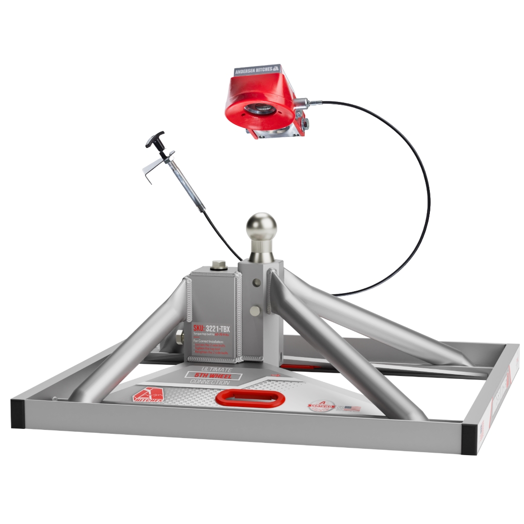 Picture of Andersen Hitches 3221TBX 10 in. Tall Lowered Ultimate Connection - Gooseneck Mount Toolbox Version - Aluminum