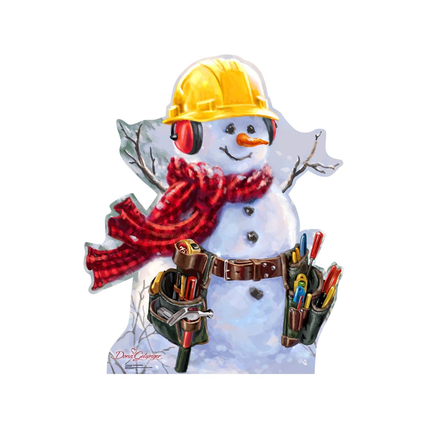 Picture of Advanced Graphics 2113 56 x 46 in. Snowman Construction Worker - Dona Gelsinger Art Cardboard Standup