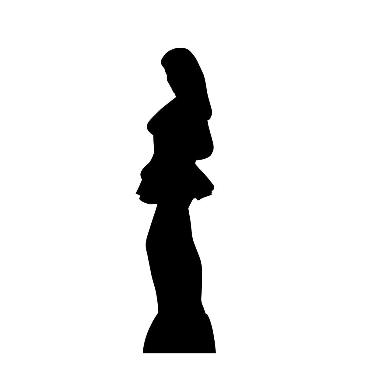 Woman Side Profile Silhouette Cardboard Standup