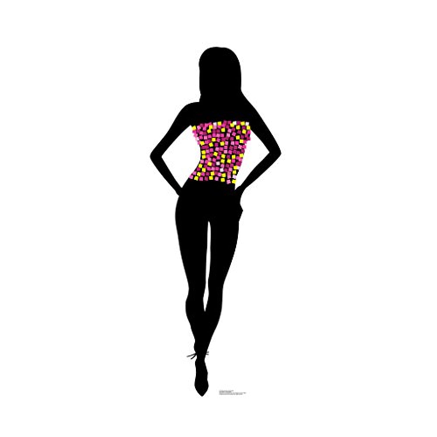 Silhouette Dancer Pink Sparkles Cardboard Standup