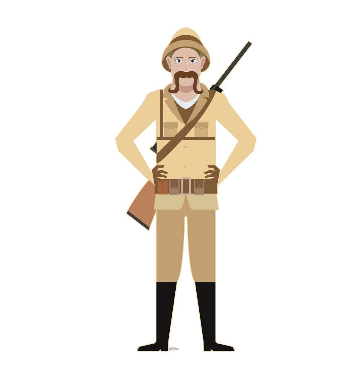 73 x 32 in. Safari Hunter Cardboard Standup