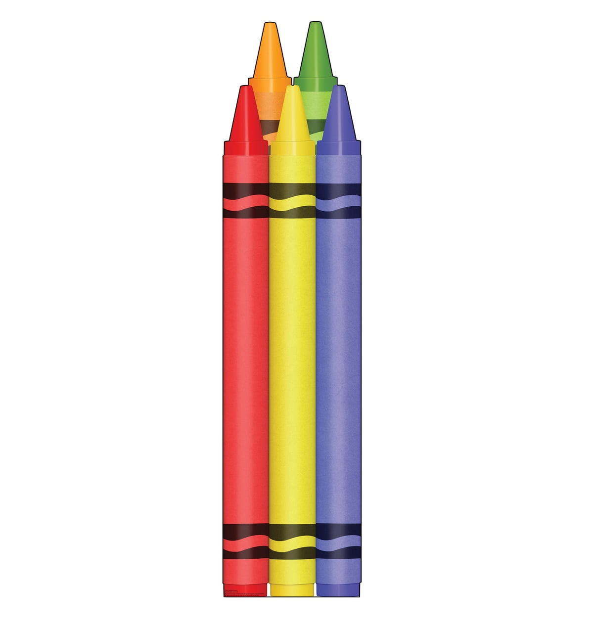 Coloring Crayons Cardboard Cutout, 76 x 18 in.