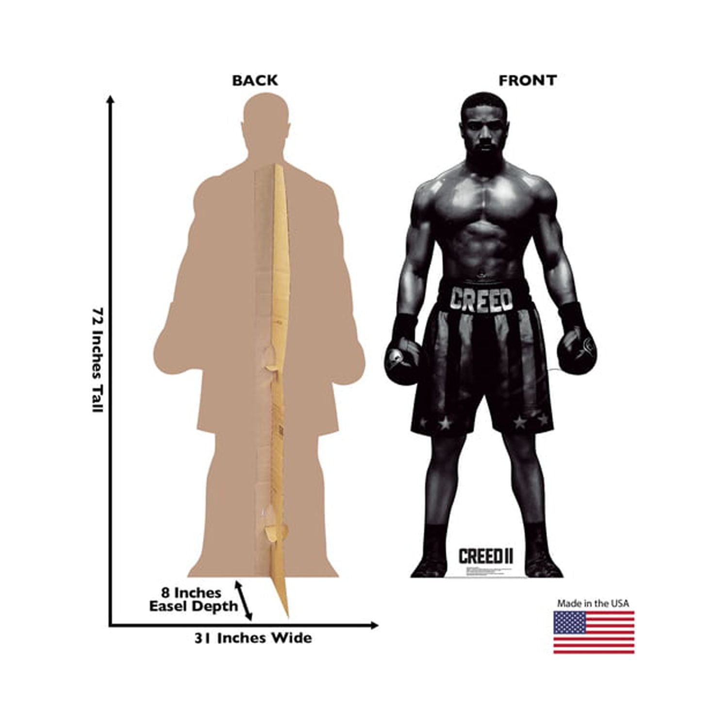 72 x 31 in. Adonis Creed Black and White Cardboard Cutout - Creed 2