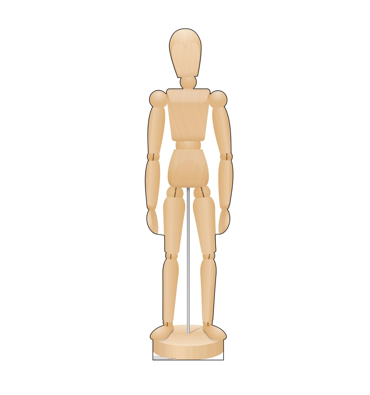 72 x 19 in. Wooden Mannequin Cardboard Cutout