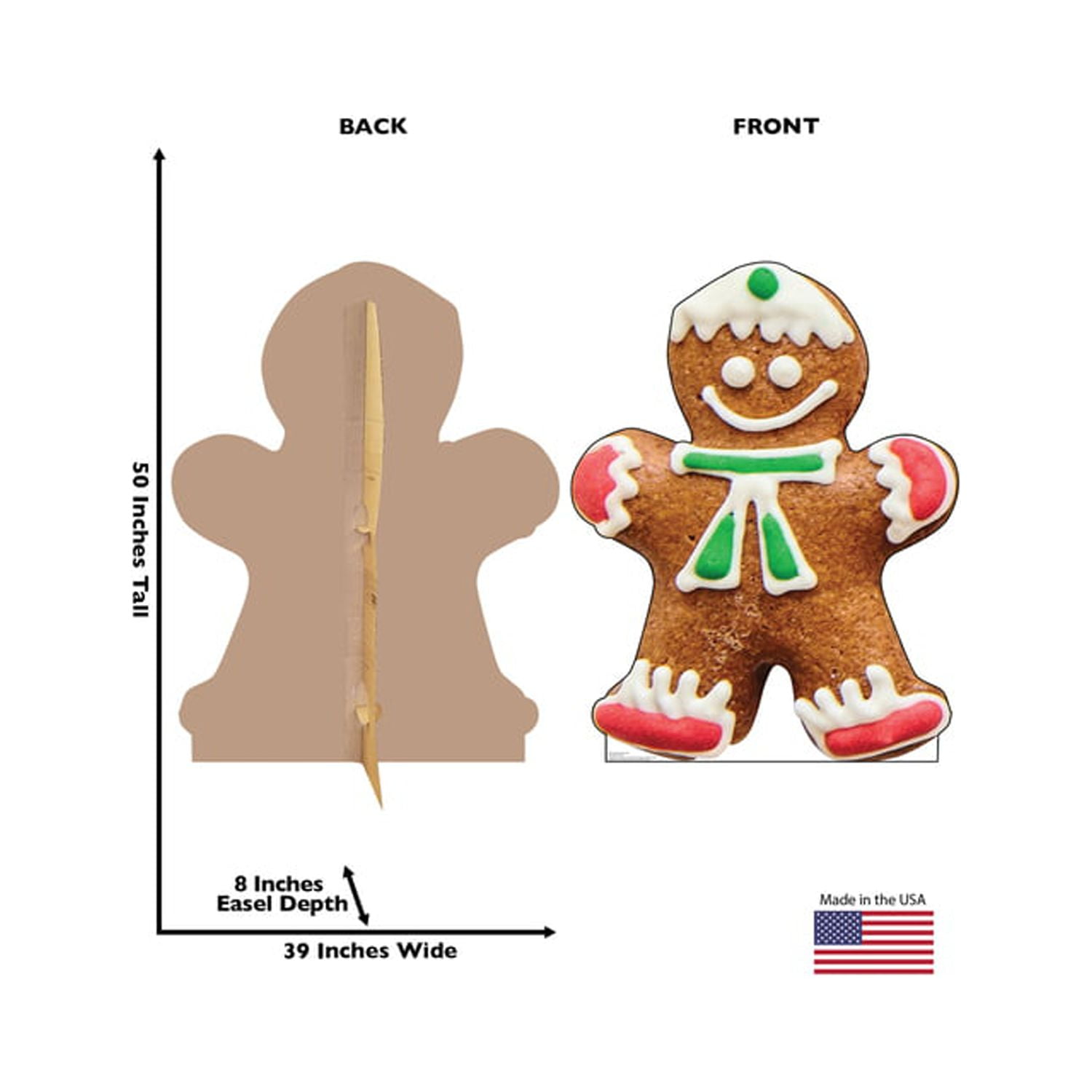 50 x 39 in. Gingerbread Man Cookie Cardboard Cutout