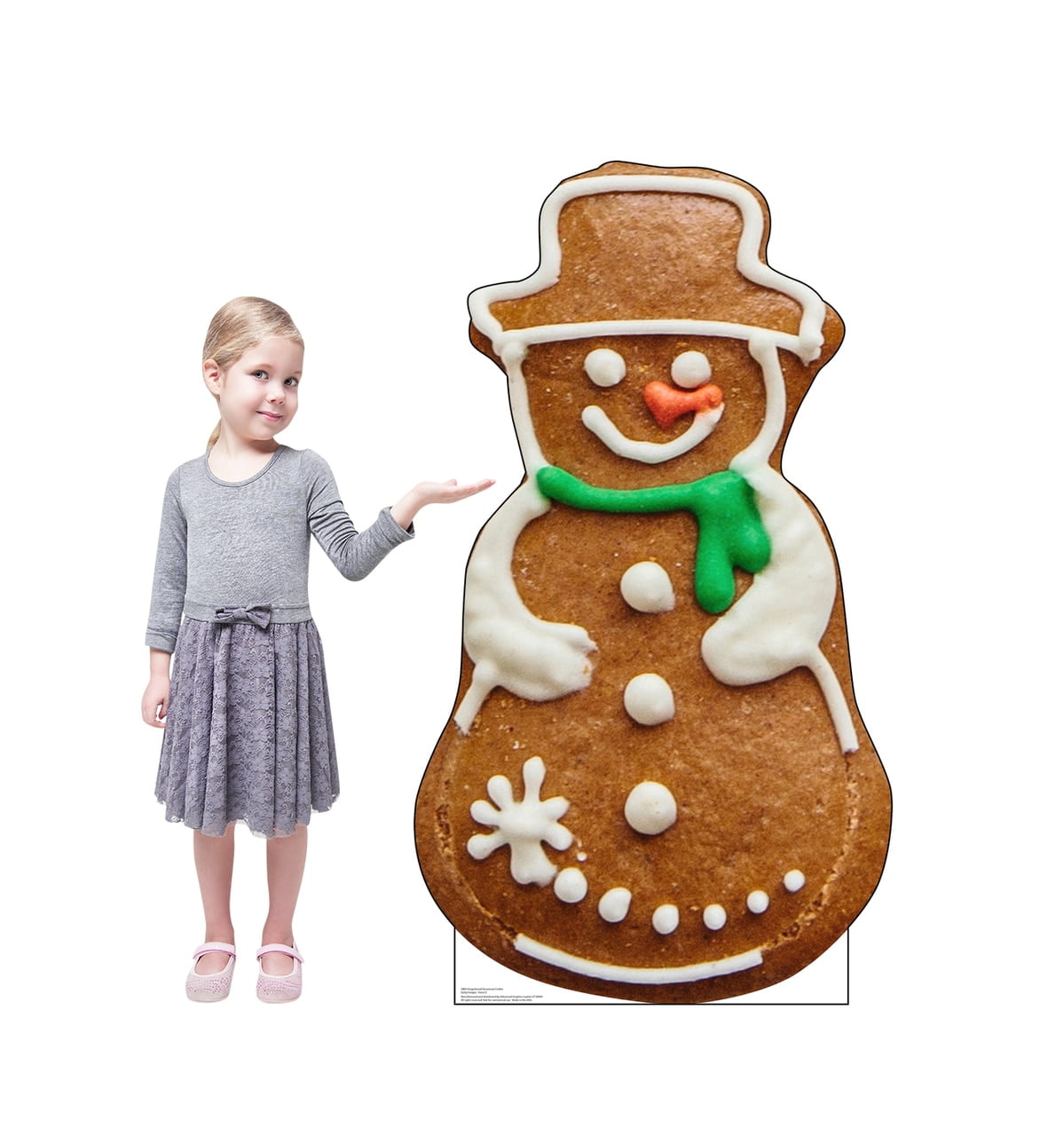 50 x 28 in. Gingerbread Snowman Cookie Cardboard Cutout