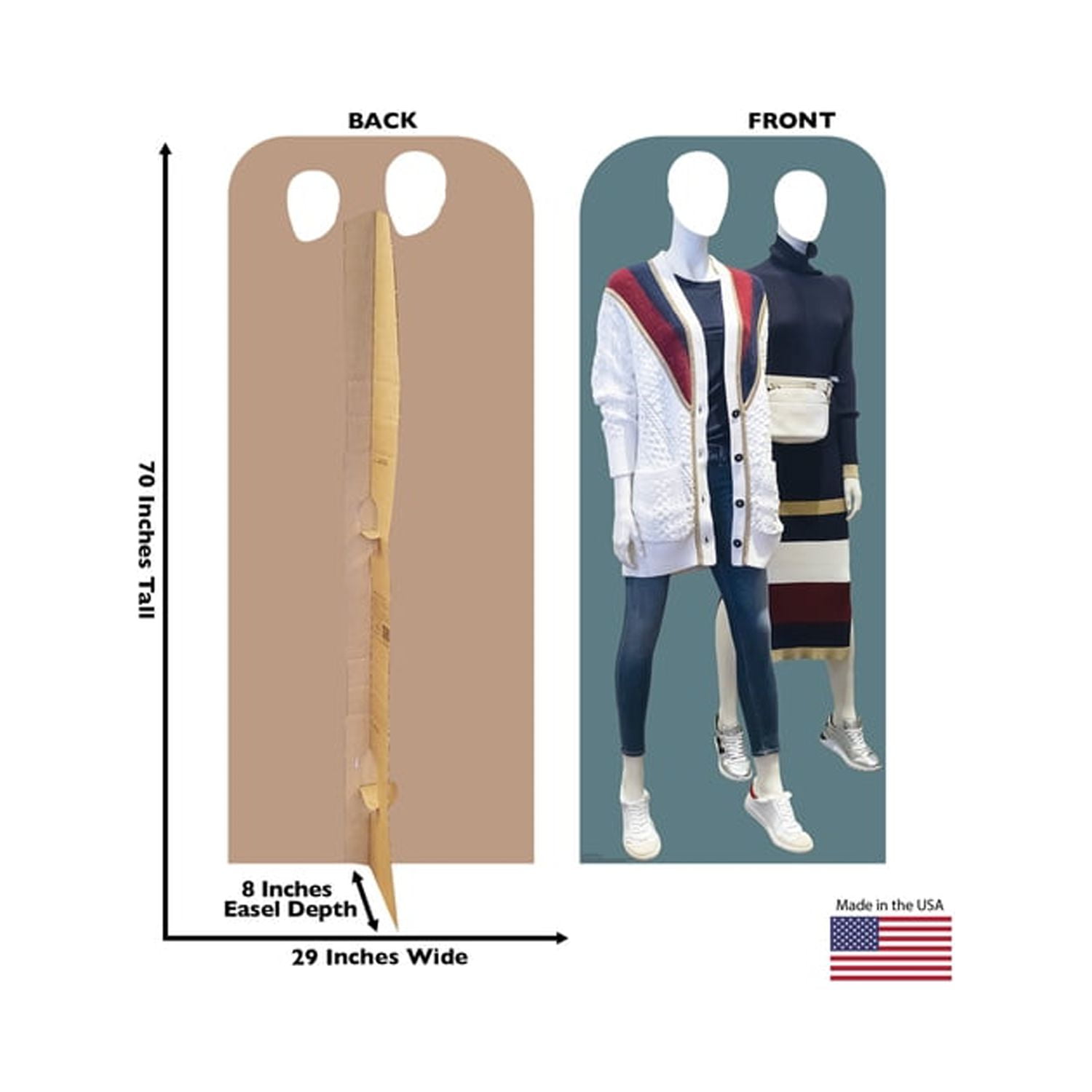 70 x 29 in. Mannequin Standin Cardboard Cutout