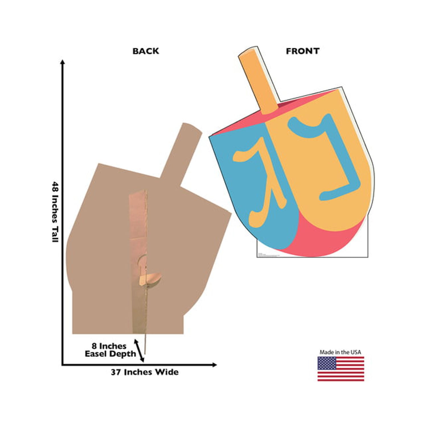 48 x 37 in. Dreidel Cardboard Cutout