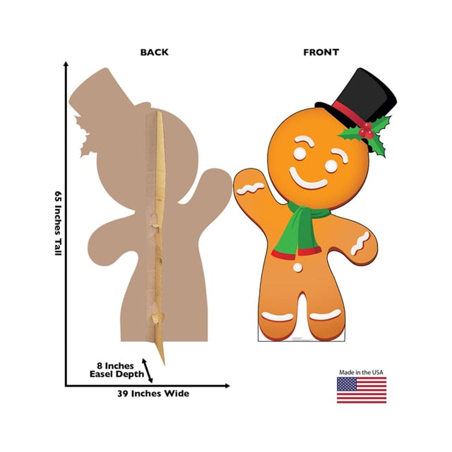 65 x 39 in. Illustrated Gingerbread Man Cardboard Cutout