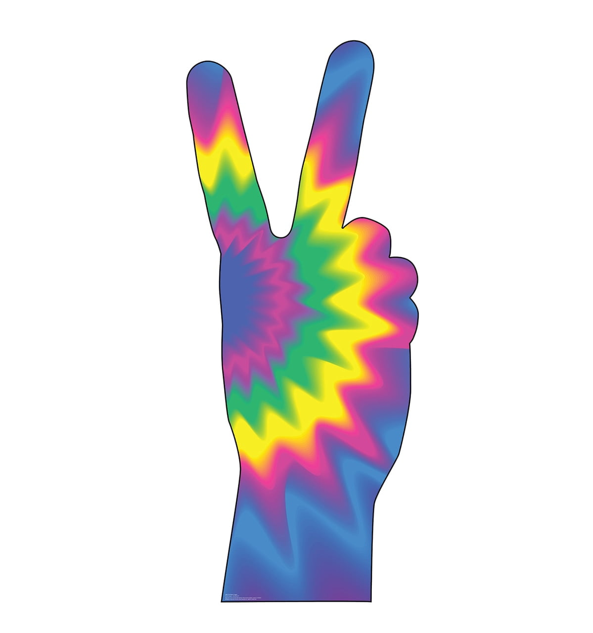 75 x 31 in. 70s Peace Fingers Cardboard Cutout Standup