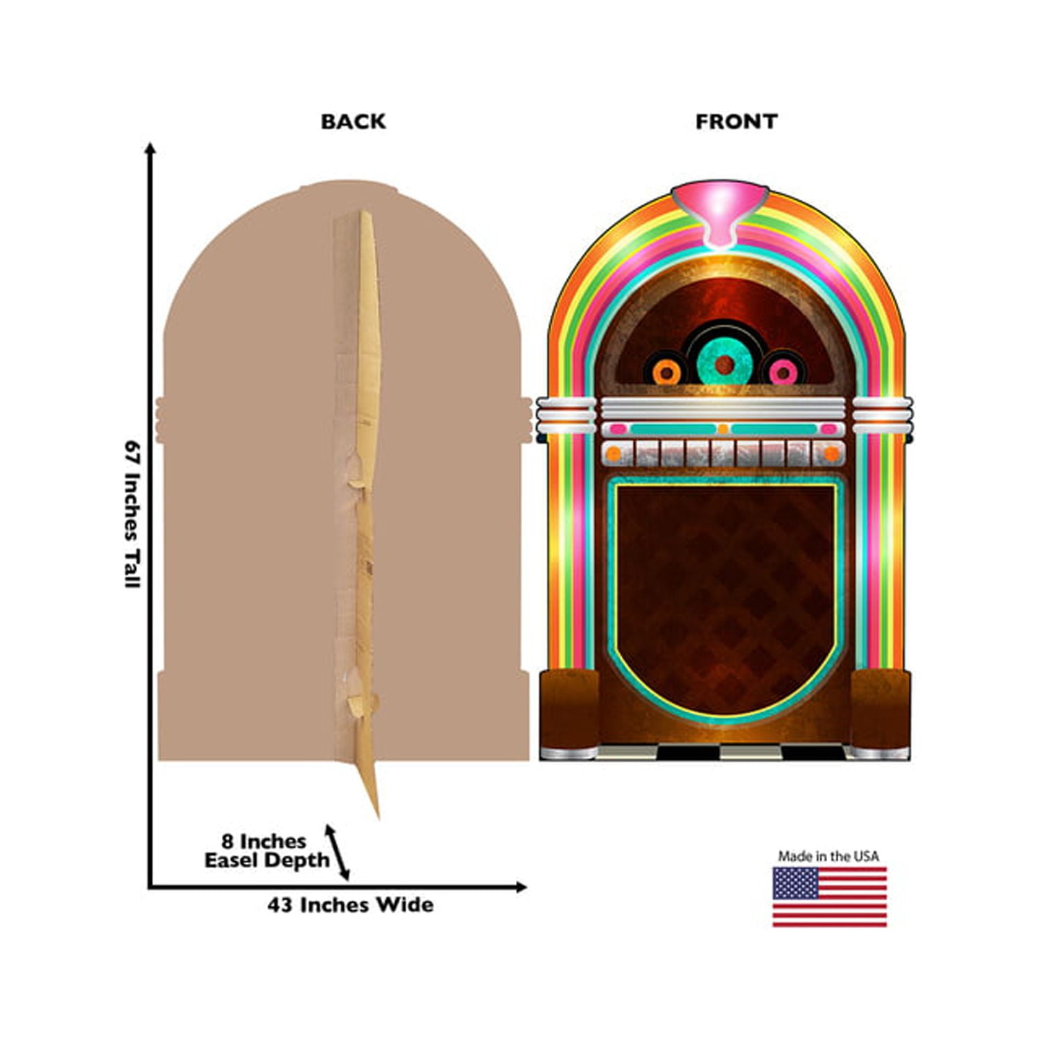 67 x 43 in. 50s Juke Box Cardboard Cutout Standup