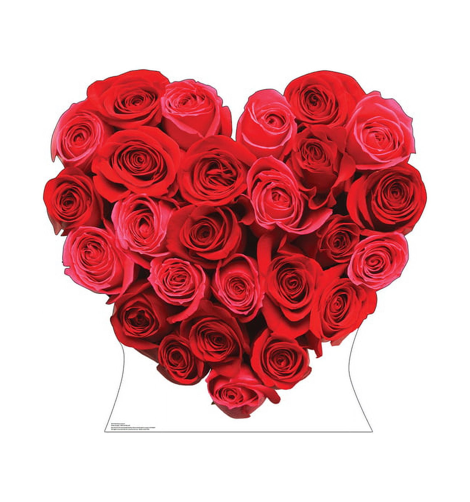 42 x 45 in. Roses Heart Cardboard Cutout, Red