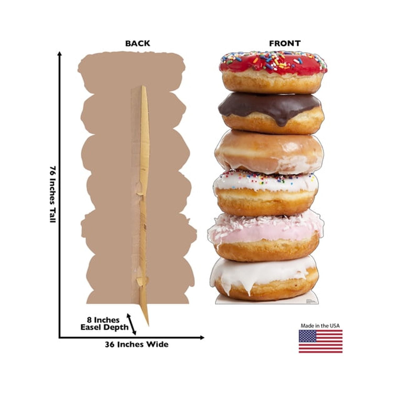 76 x 36 in. Doughnut Stack Cardboard Cutout