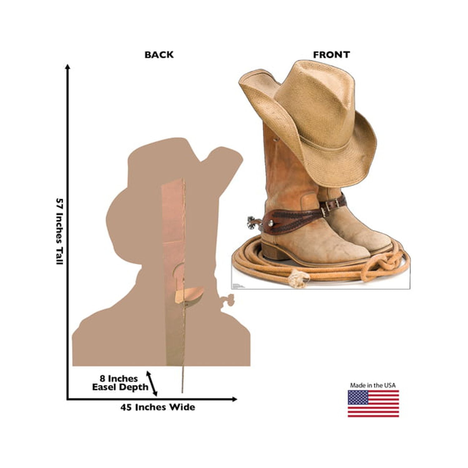 57 x 45 in. Cowboy Boots Cardboard Cutout