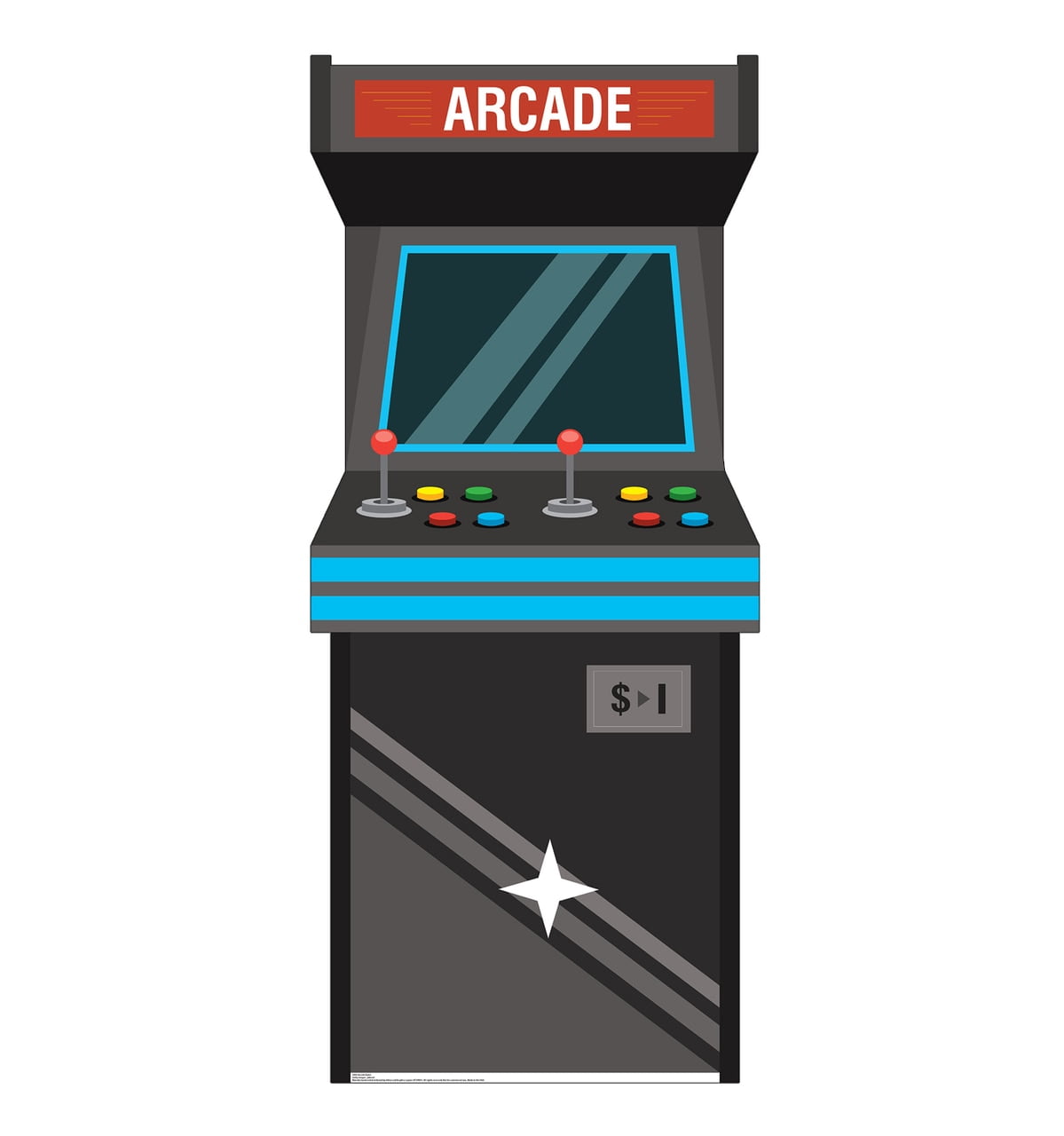 76 x 34 in. Arcade Game Cardboard Cutout