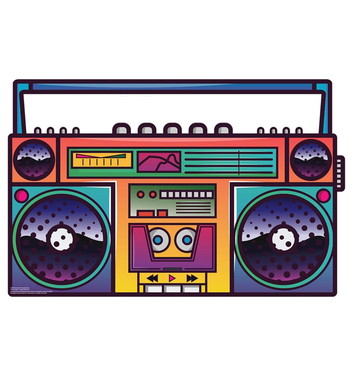 27 x 41 in. Illustrated Portable Stereo Cardboard Cutout