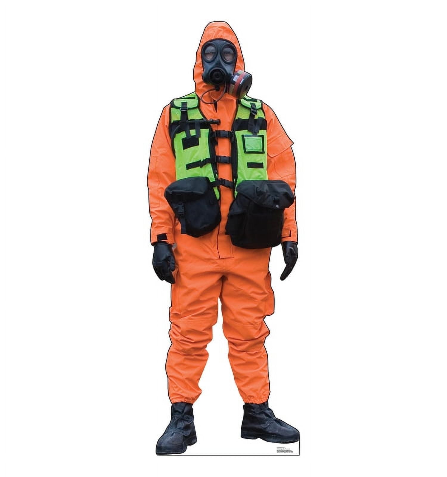 72 x 25 in. Hazmat Guy Cardboard Cutout, Orange Suit