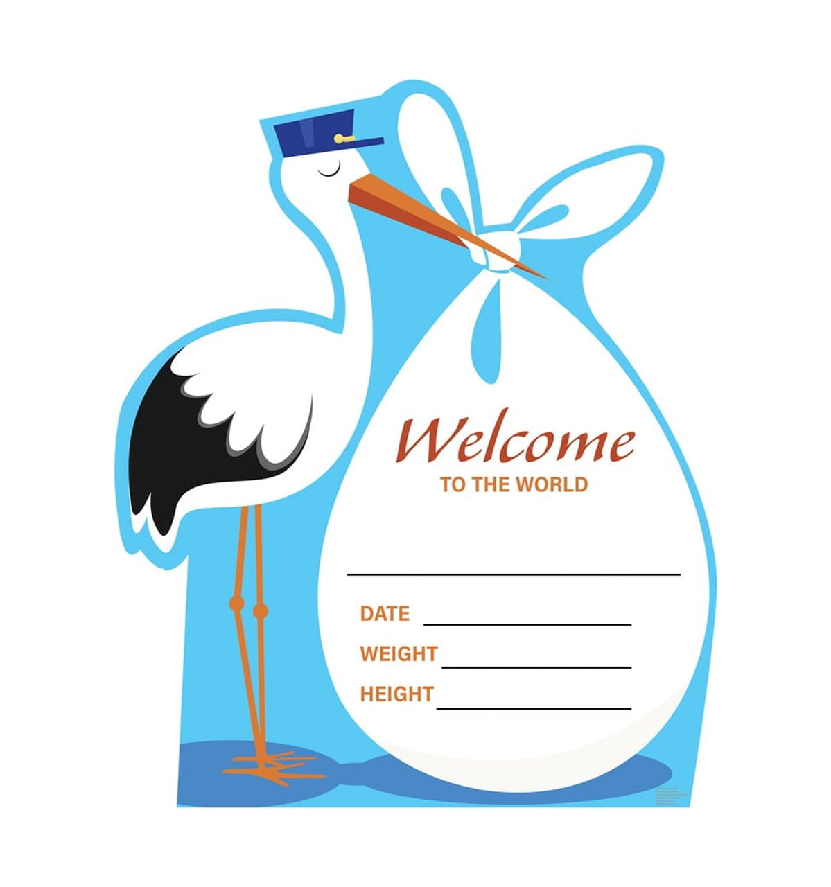 47 x 39 in. Its a Boy Stork Cardboard Cutout, Blue