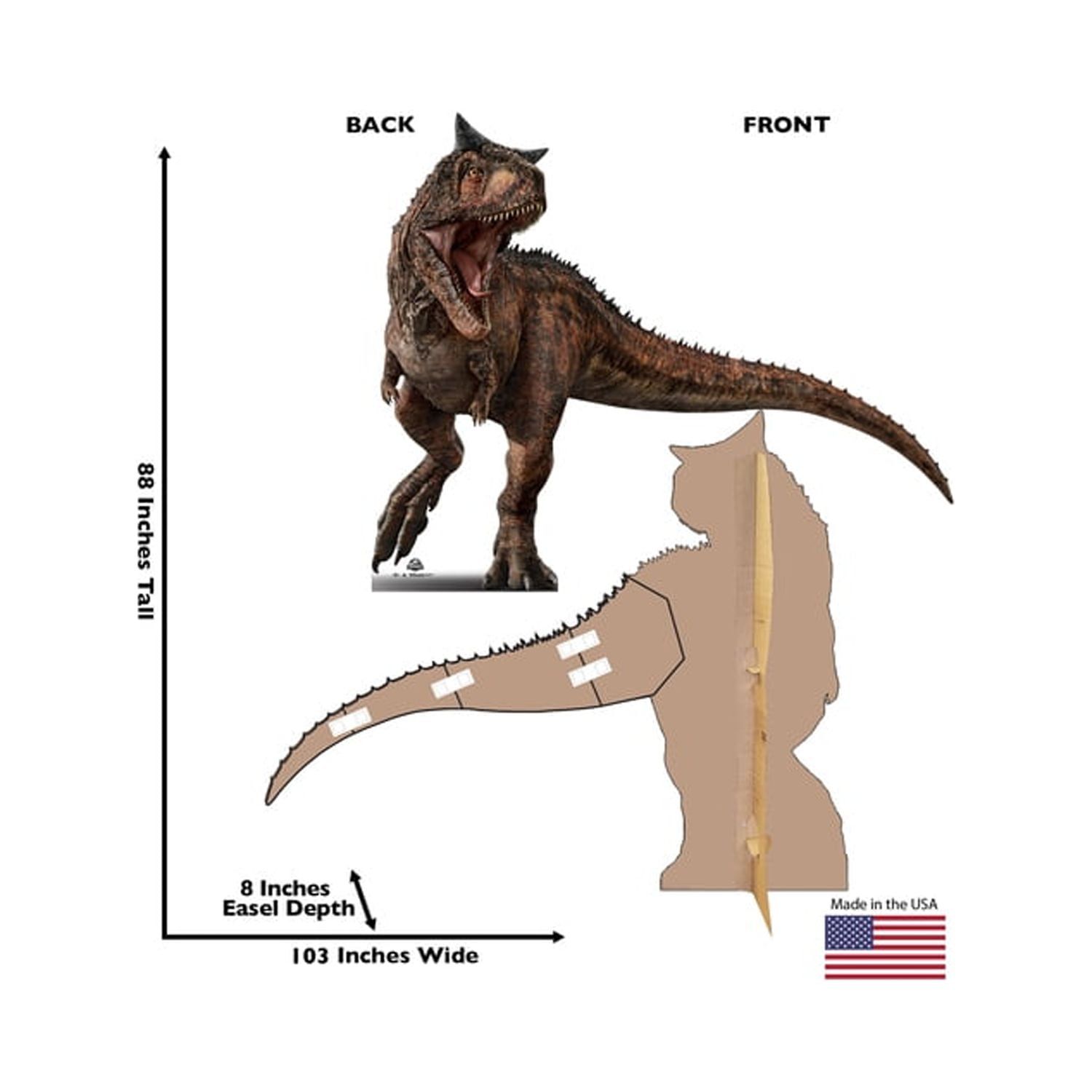 85 x 103 in. Carnotaurus Cardboard Cutout, Jurassic World