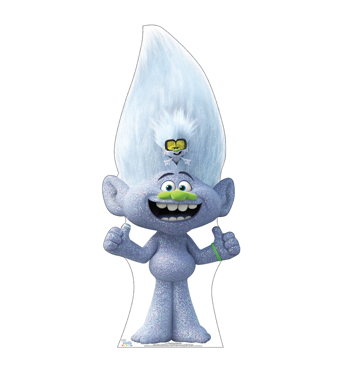 48 x 20 in. Tiny & Guy Diamond Cardboard Cutout, The Trolls World Tour