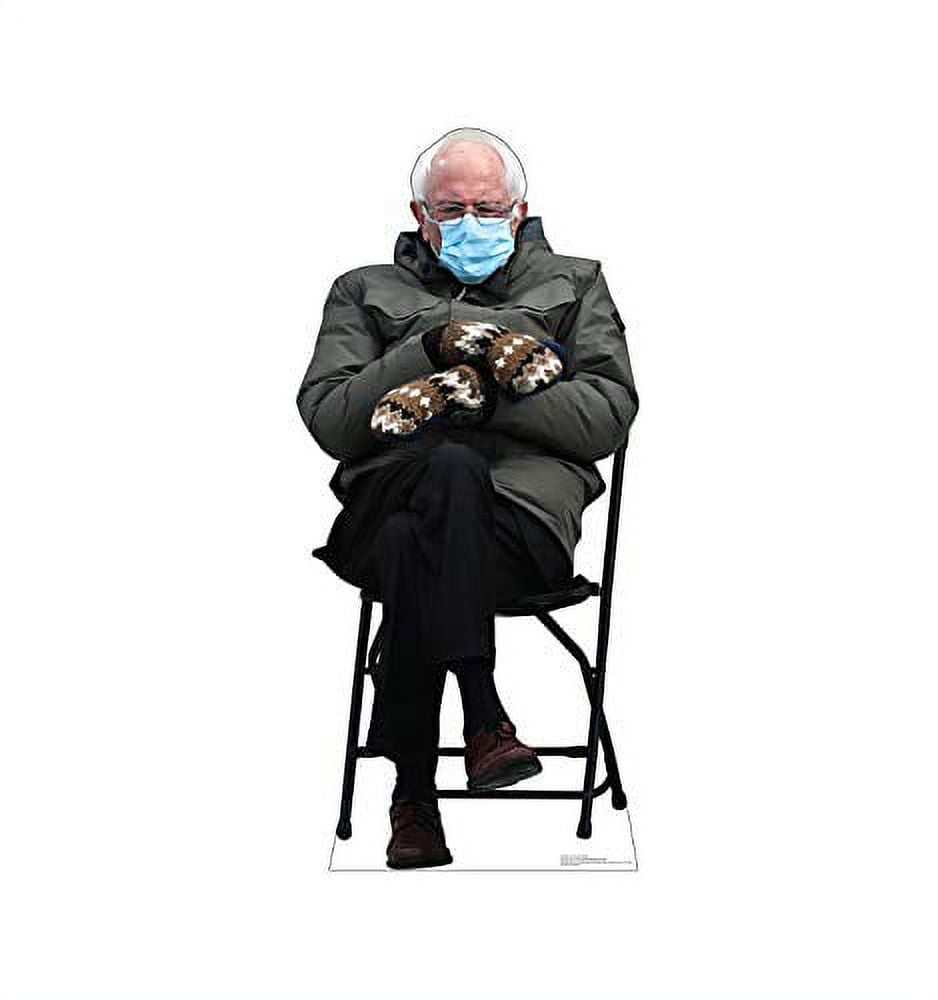 50 x 23 in. Bernie Sanders Mittens Meme Cardboard Cutout