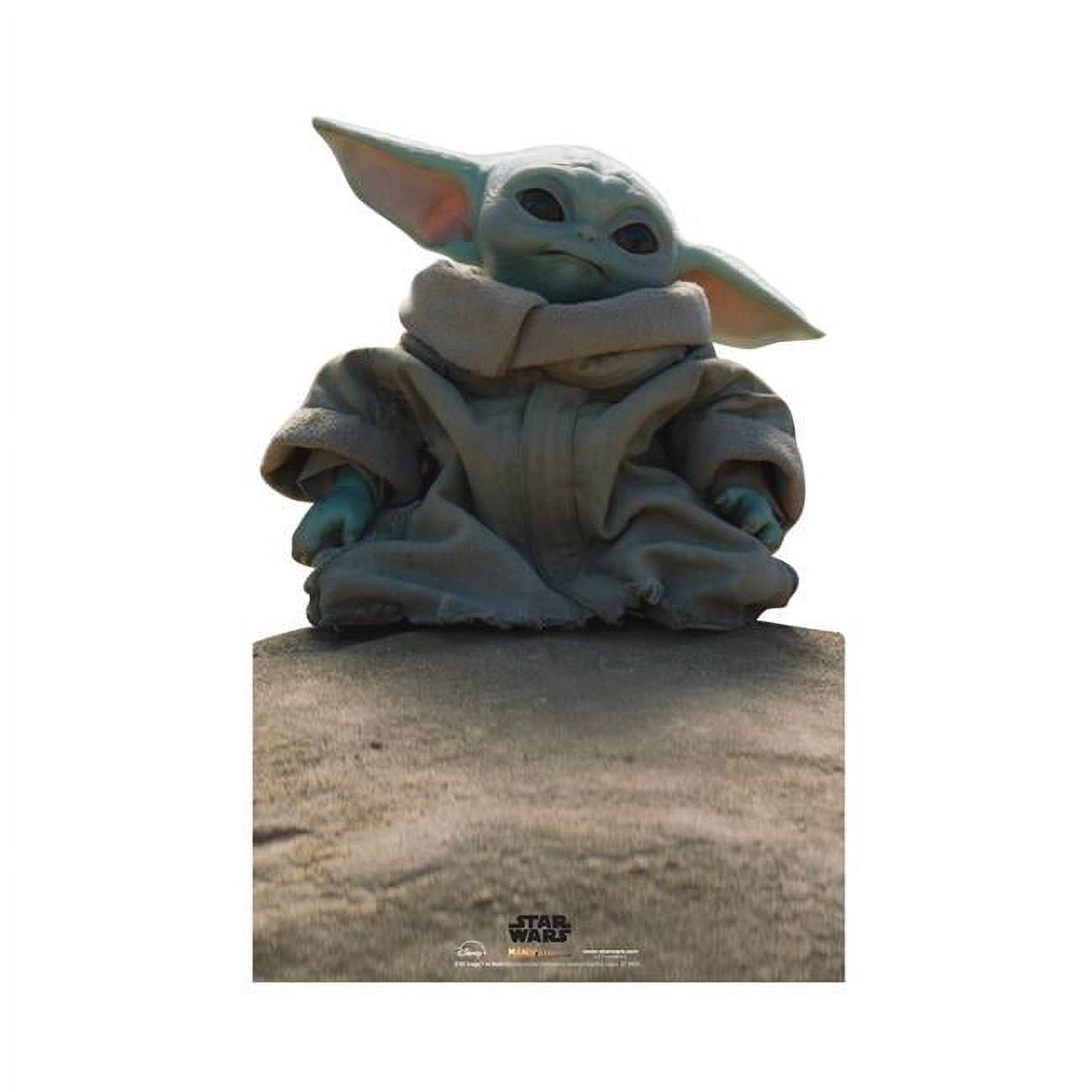 36 x 24 in. Grogu on Rock Cardboard Cutout, The Mandalorian