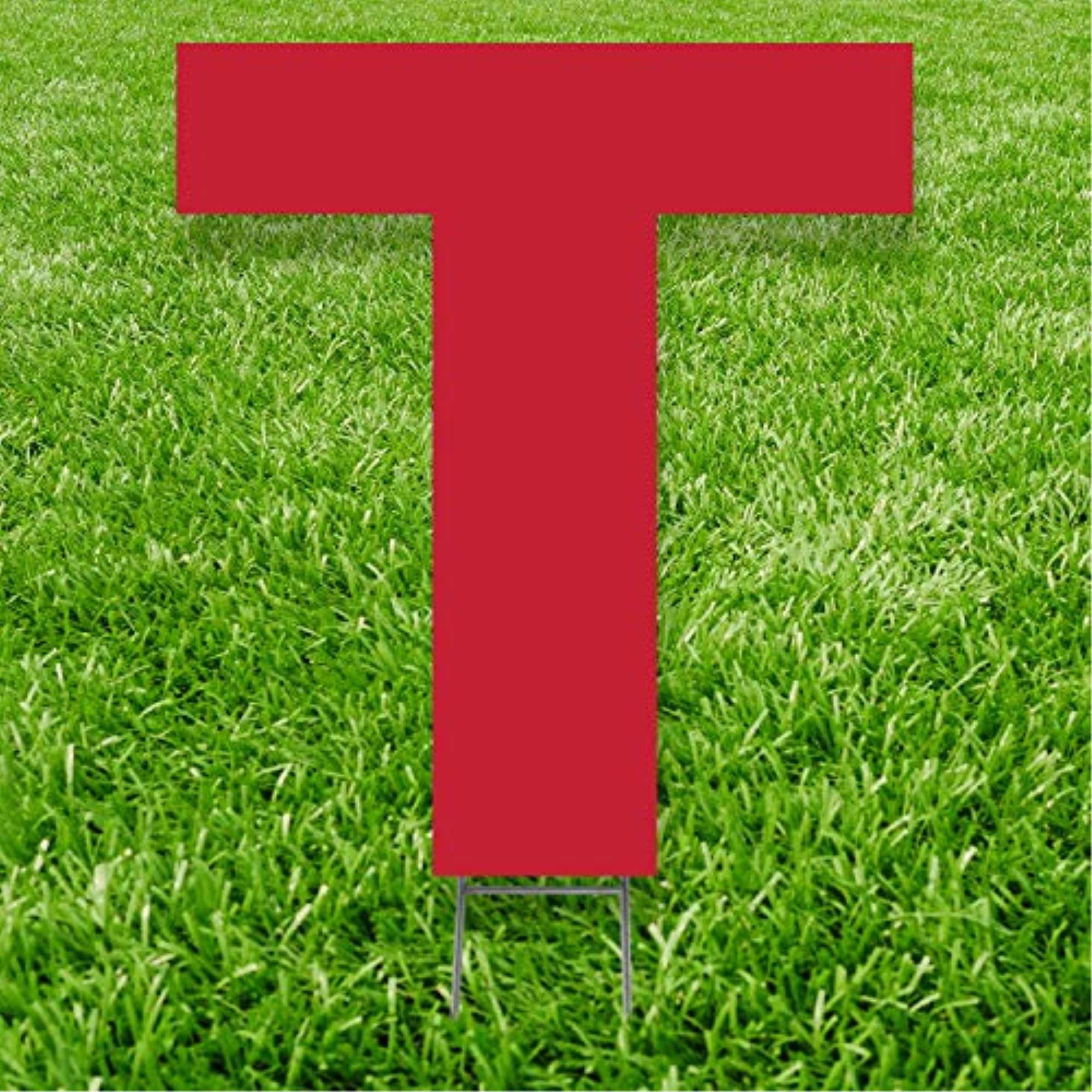 20 x 15 in. Letter T Yard Sign, Red