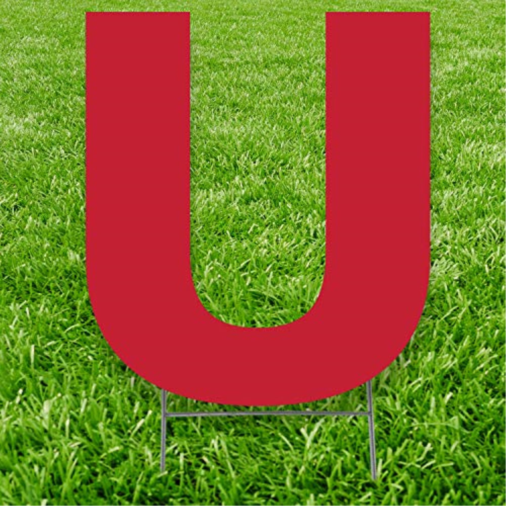 20 x 15 in. Letter U Yard Sign, Red