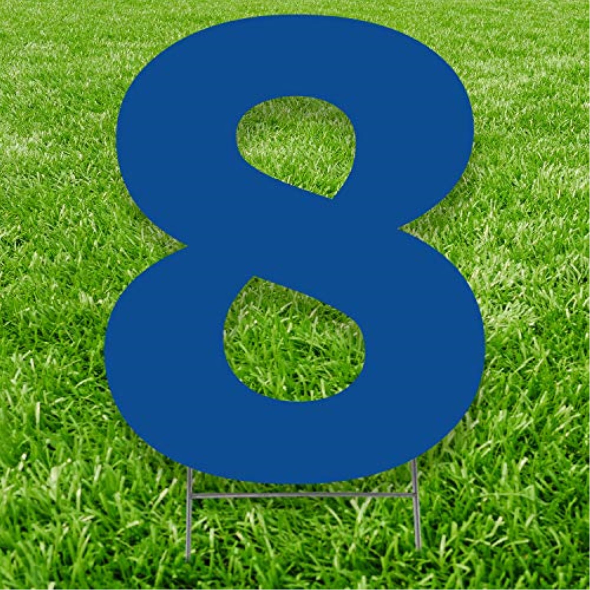 20 x 15 in. Number 8 Yard Sign, Blue