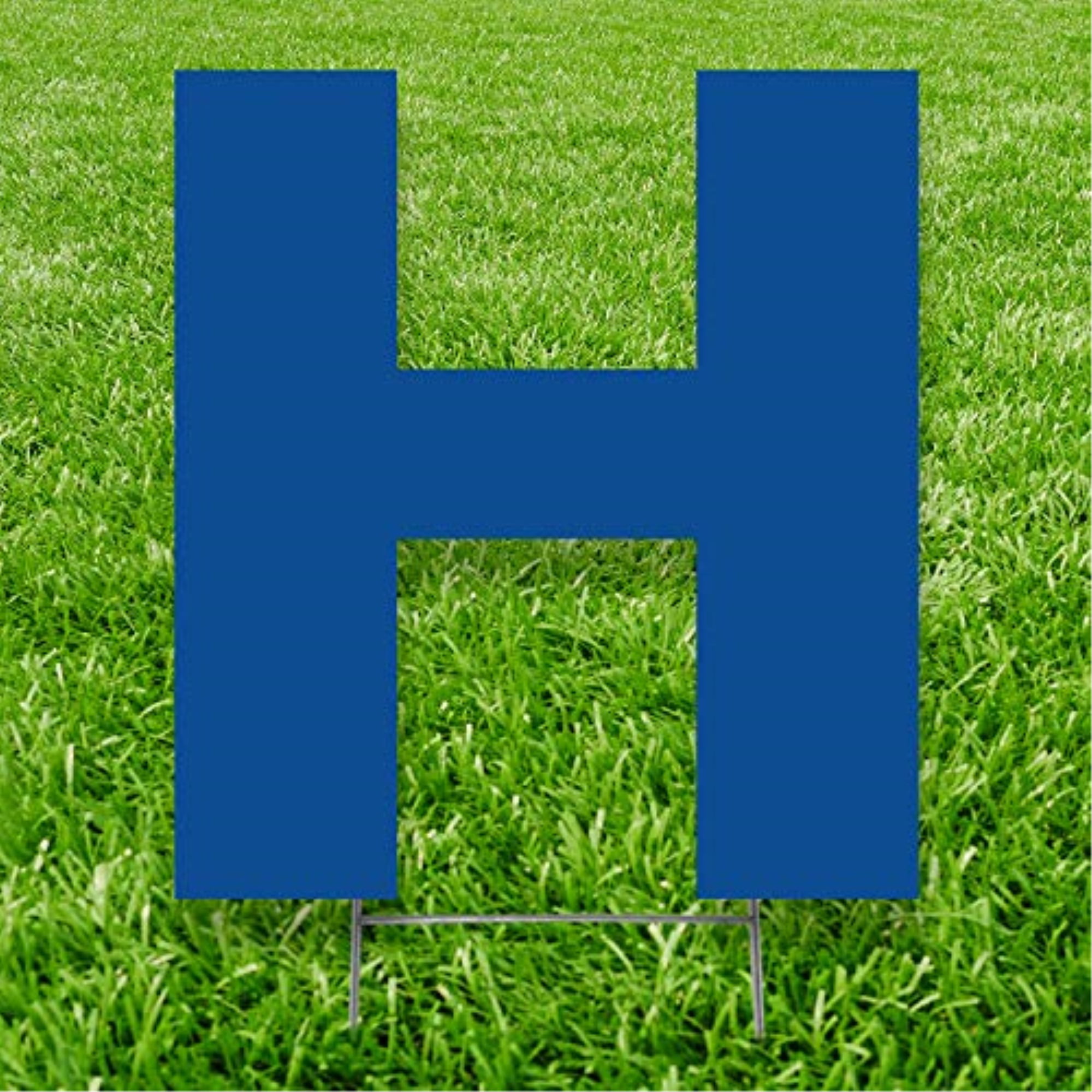 20 x 15 in. Letter H Yard Sign, Blue