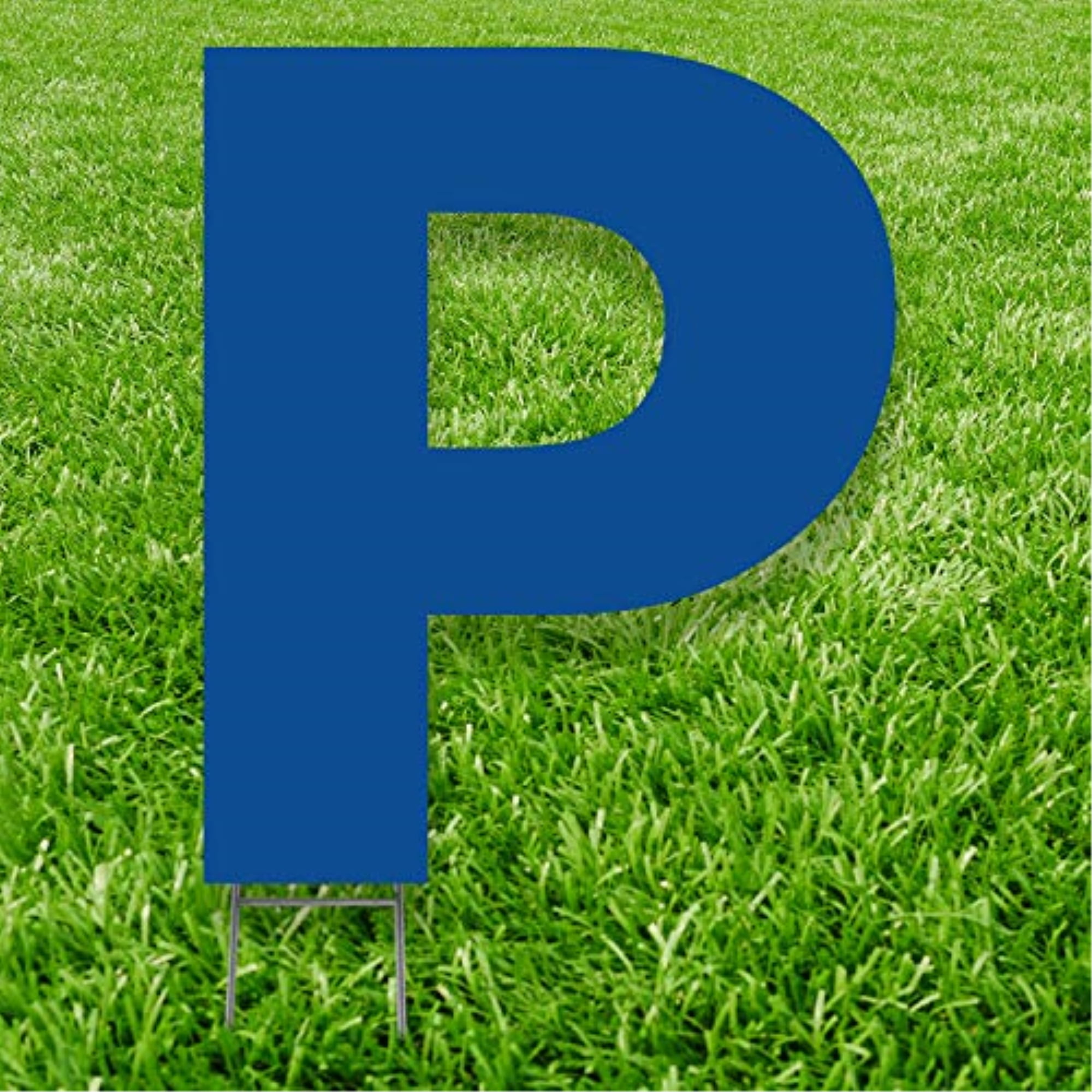 20 x 15 in. Letter P Yard Sign, Blue