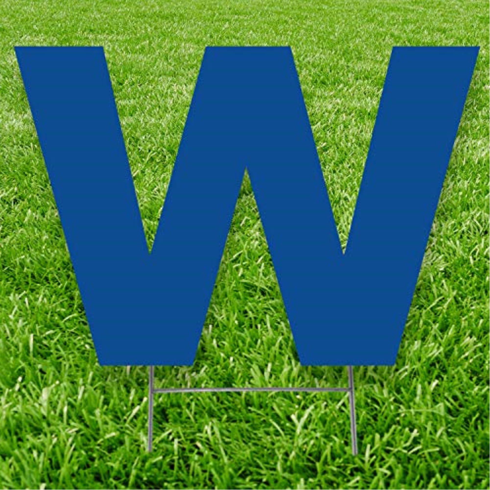 20 x 15 in. Letter W Yard Sign, Blue
