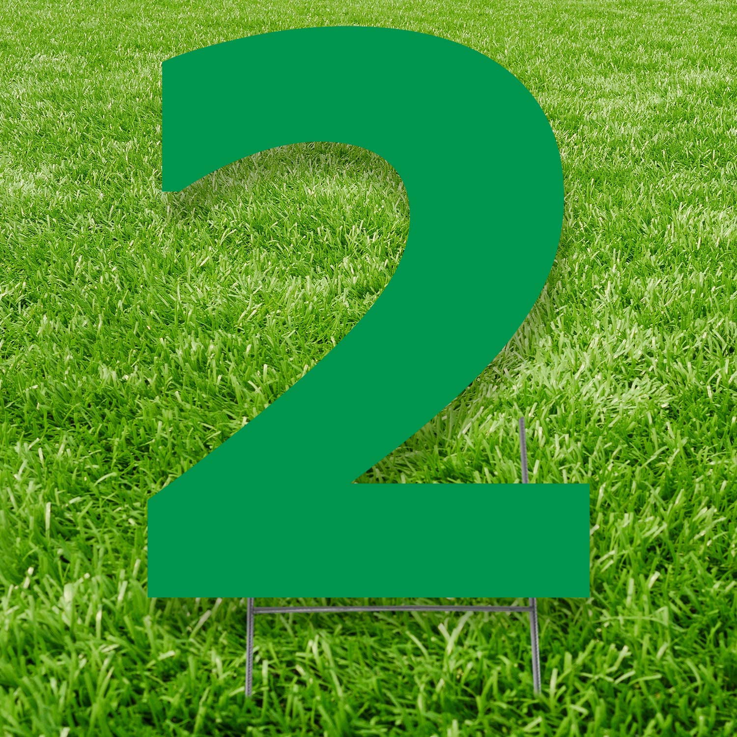 20 x 15 in. Number 2 Yard Sign, Green